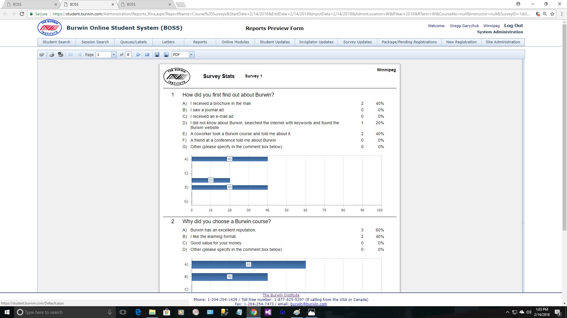 BOSS - Burwin Online Student System